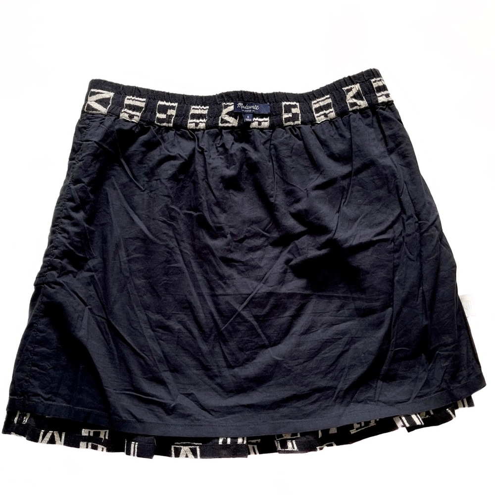 Madewell Black Cream Woodblock Mini Skirt S VGUC - Picture 6 of 13